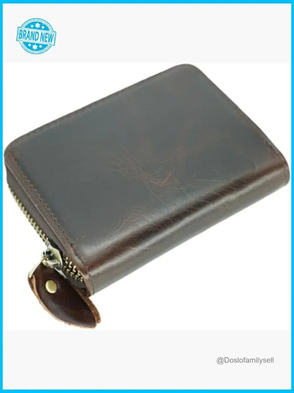 Minimalist Leather Wallet Card Holder Zipper Billfold Coin Pocket Travel Safe